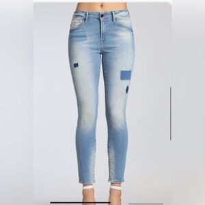 MAVI  JEANS CO. Adriana High Rise Patch  Skinny Ankle.